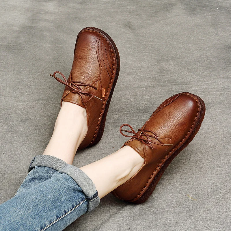 Women Handmade Oxfords Leather Shoes