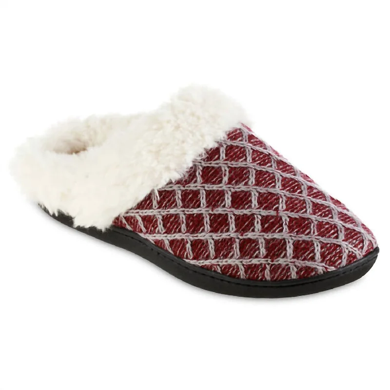 Women's Diamond Sweater Knit Hoodback Slipper In Garnet