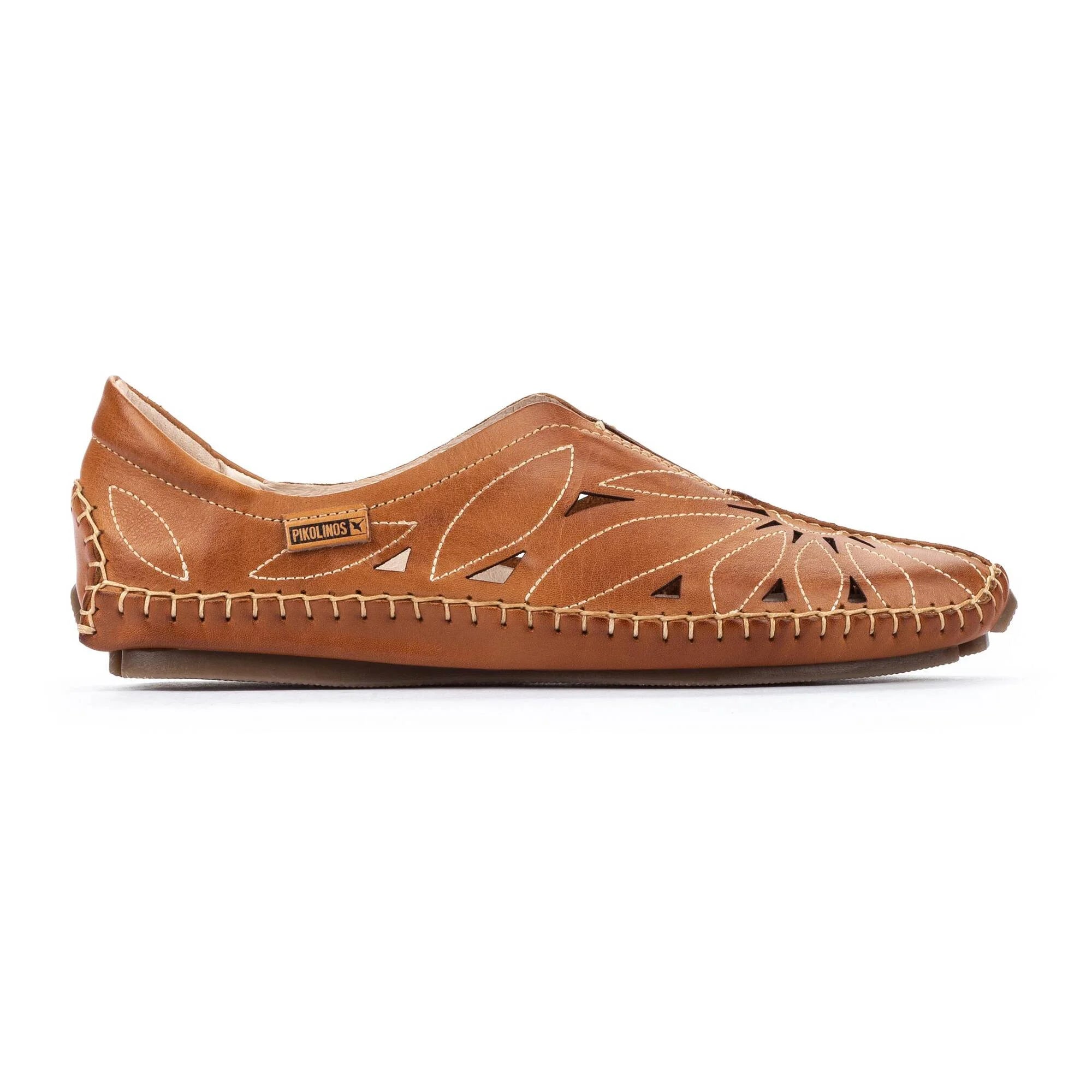 Jerez Etched Leather Floral Loafer in Brandy