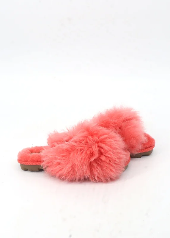 Women's Fur Slippers,Dark Peach