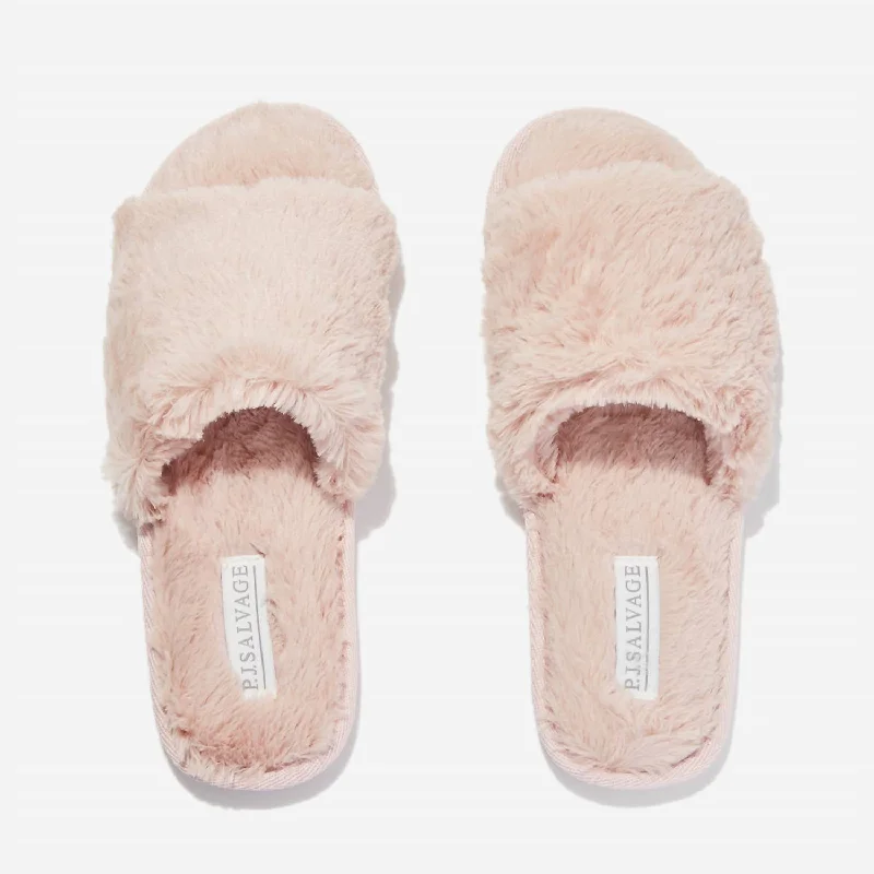 Luxe Plush Slides In Blush