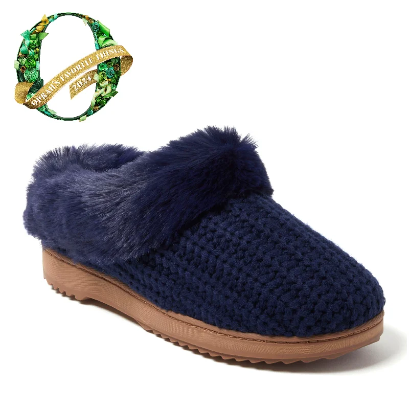 Dearfoams Women's Hannah Festive Knit Clog Slipper