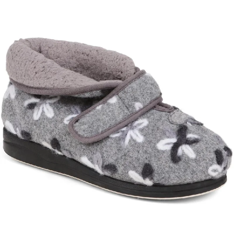 Extra Wide Fit Touch Fasten Slipper Boots - CHERIE / 324 145