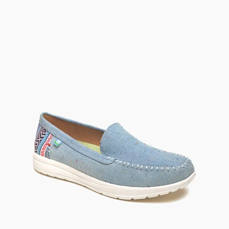 Woman's Discover Canvas Moc in Light Denim-Fleck CLOSEOUTS