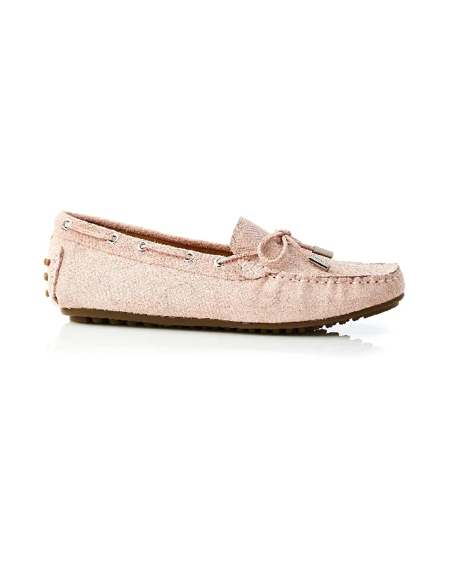 Daria Suede Mini Snake Loafer Blush