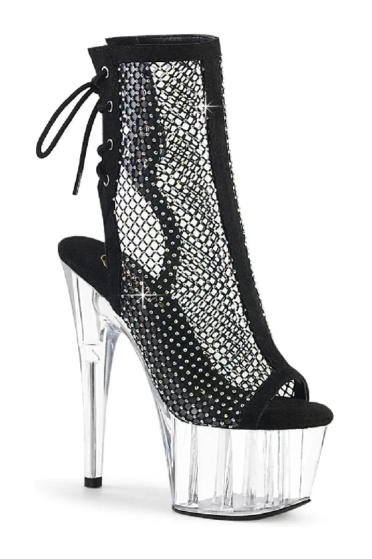 Stylish Sensation ADORE-1018RM Black Faux Suede Ankle Boot