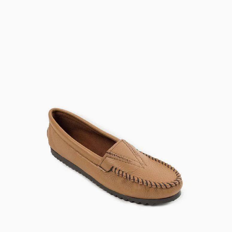 Deerskin Gore Front Moccasin in Mocha