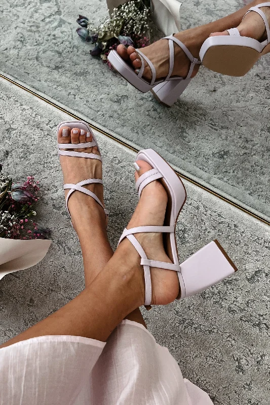 Aniston Strappy Platform Heeled Sandals (Lavender)