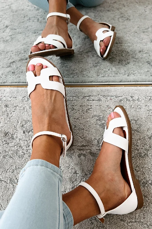 Before We Begin Ankle Strap Sandals (White)