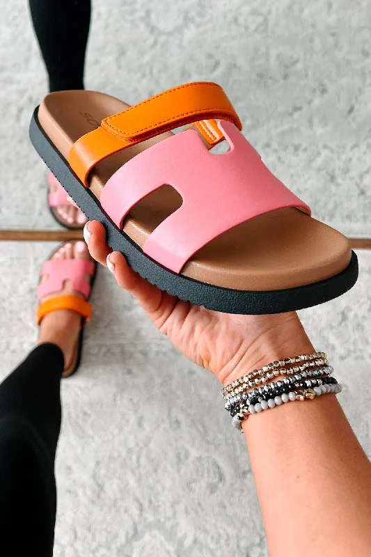 Contagious Energy Two-Tone Sandals (Fuchsia/Orange)