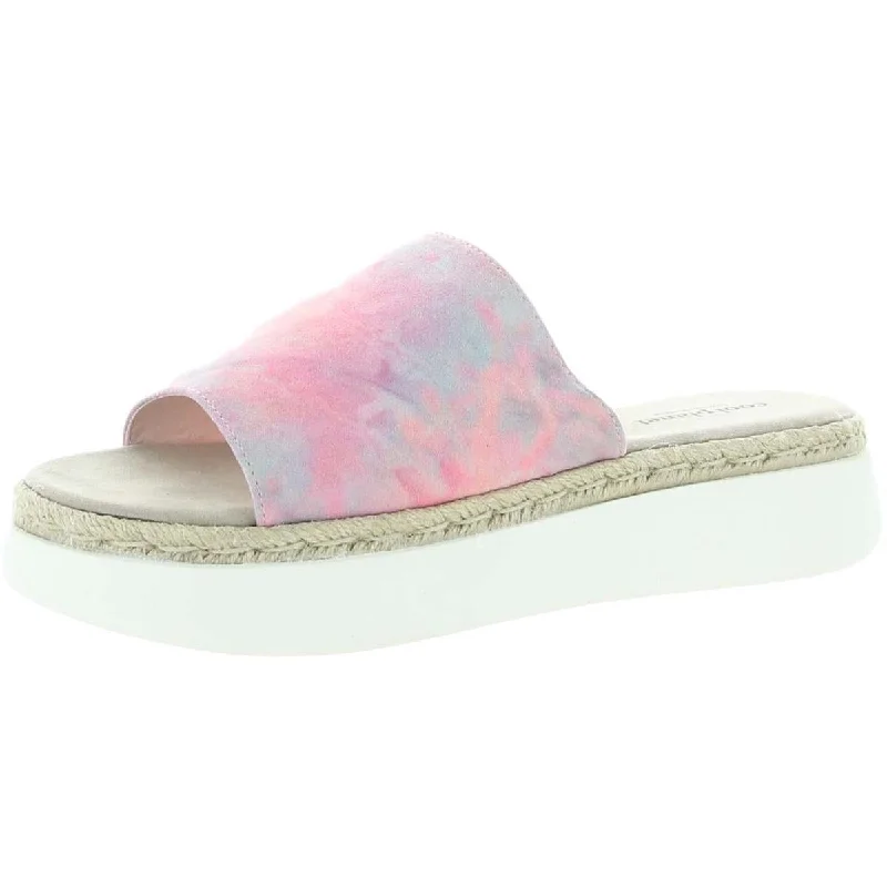 Cool Planet by Steve Madden Womens Juniperr Heel Tie-Dye Slide Sandals