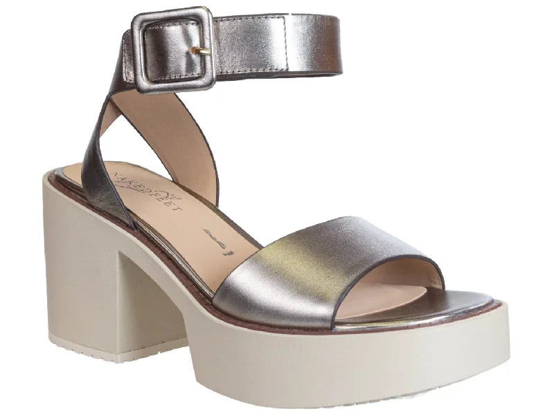 Naked Feet: ICONOCLAST in GUNMETAL Heeled Sandals