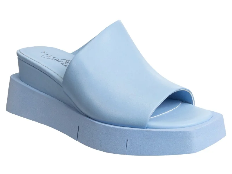 Naked Feet: INFINITY in LIGHT BLUE Wedge Sandals