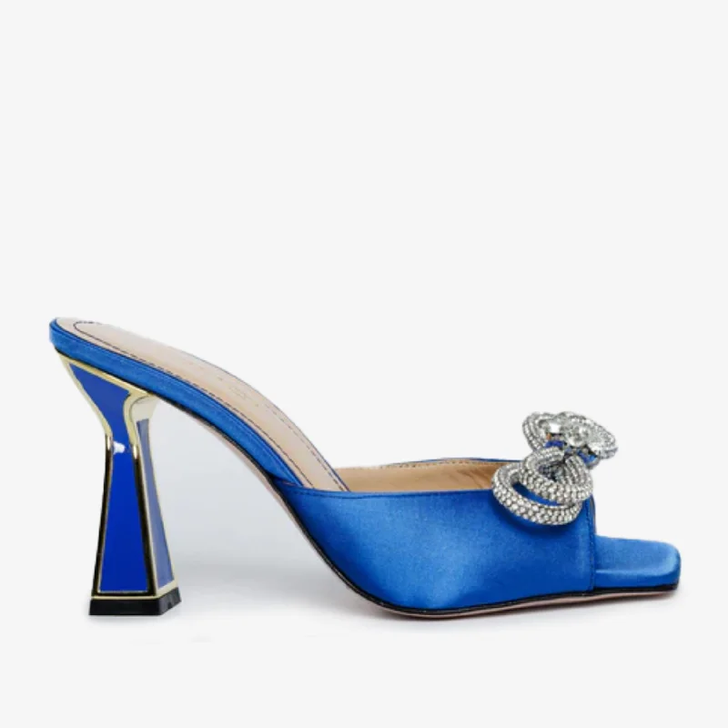 The Jiffy Sax Blue Leather Women Sandal