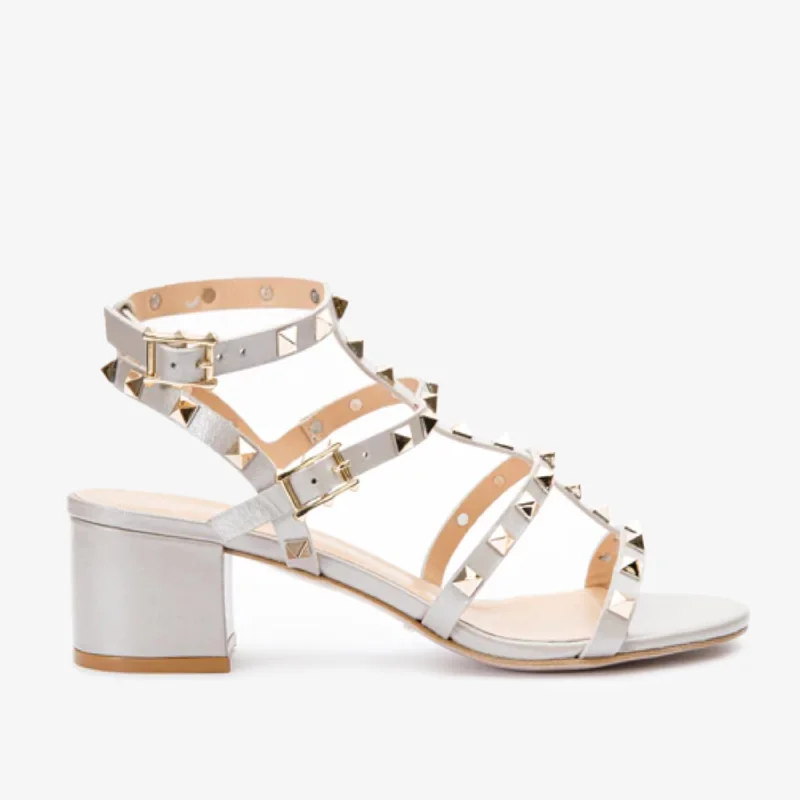 The Nejapa Beige Leather Multi Strap Women Sandal