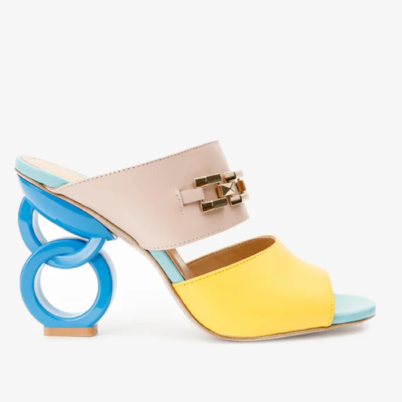 The Vouge Multicolor Leather Women Sandal