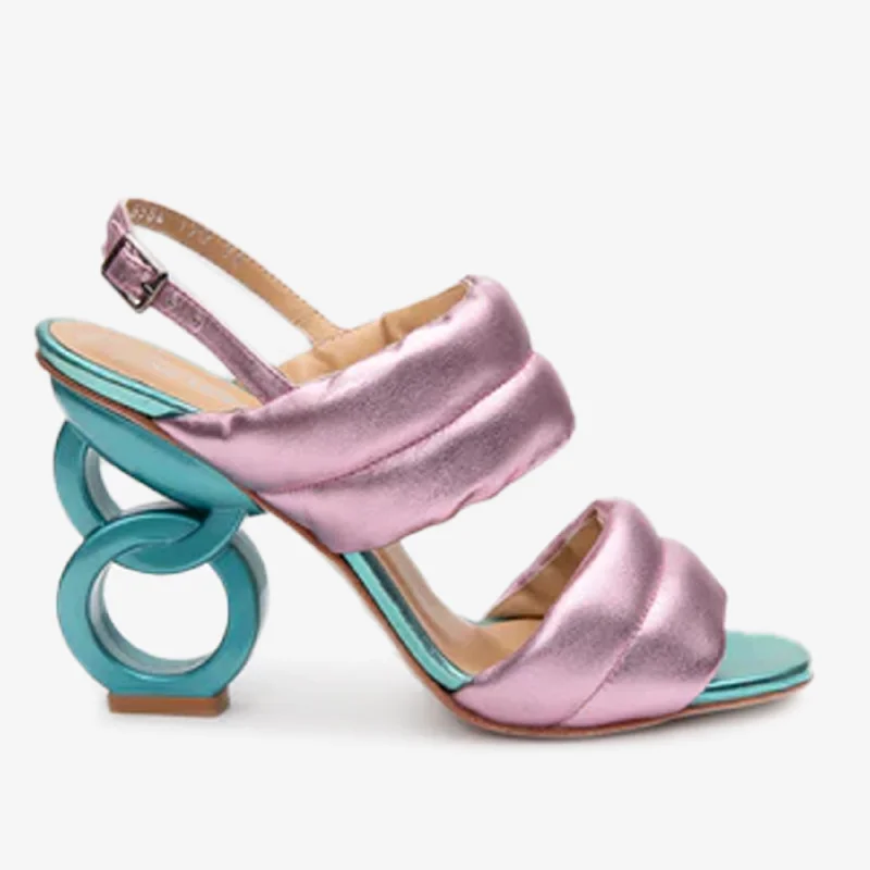 The Zambra Lilac Puffer Leather Women Sandal