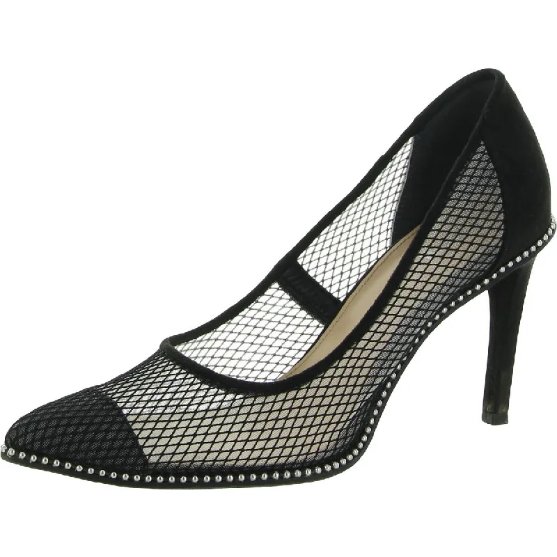 Bar III Womens Binsa Embellished Mesh Pumps