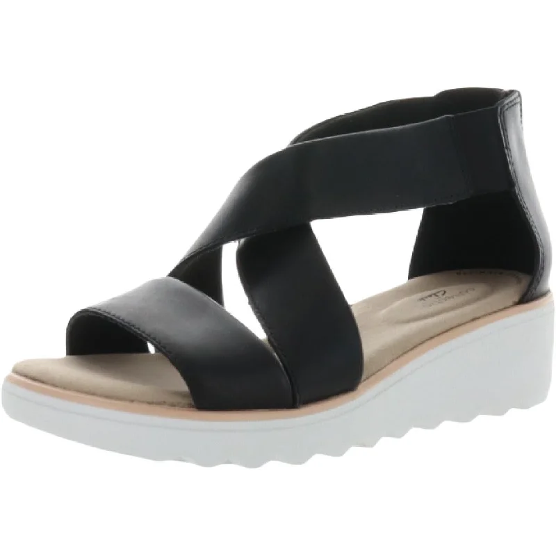 Sleek Detailing Clarks Womens Leather Ankle Strap Platform Sandals