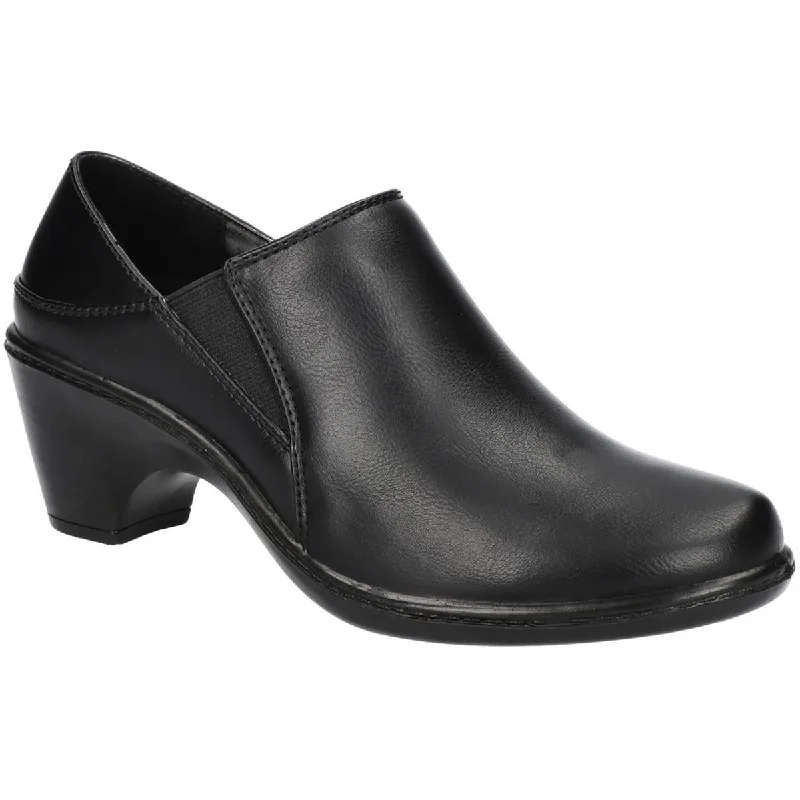 Easy Street Womens Ryalee Faux Leather Zipper Clogs