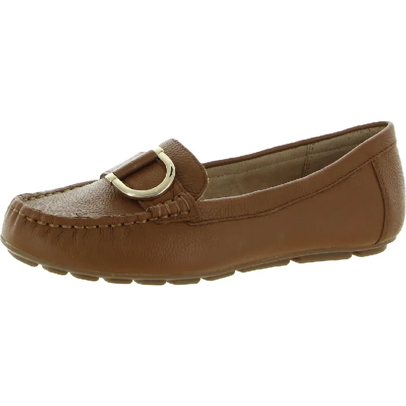 Evolve by Easy Spirit Womens Evolve Mink Leather Flat Moccasins