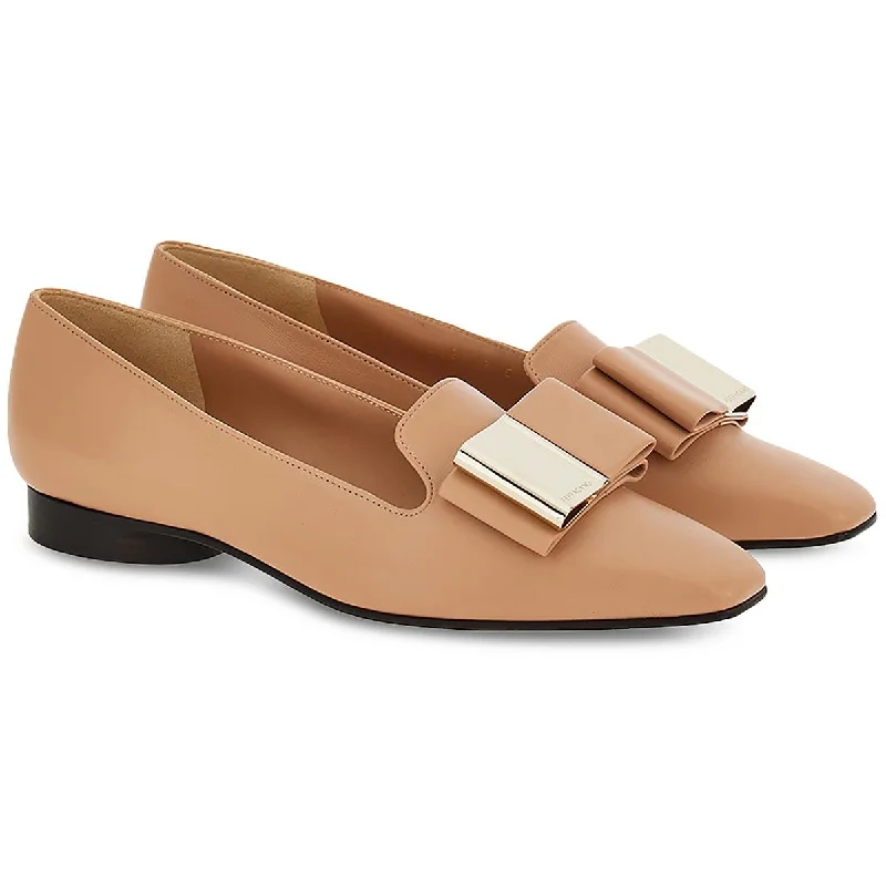 Ferragamo Womens Leda Leather Slip-On Loafers