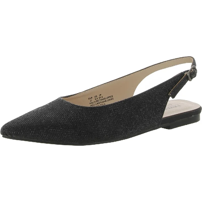 Feversole Womens Faux Leather Slip-On Slingbacks