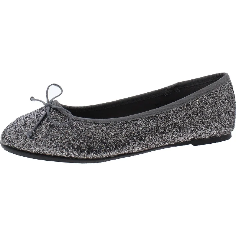 Feversole Womens Metallic Glitter Ballet Flats