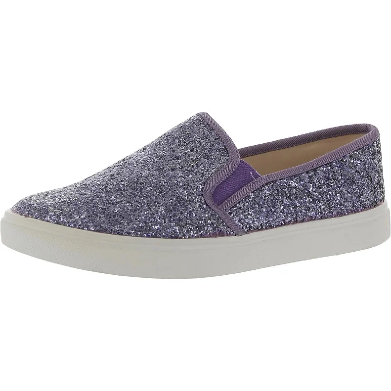 Feversole Womens Metallic Pull On Slip-On Sneakers