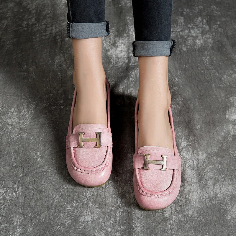 Gift Shoes Spring Summer Flat Handmade Women Flats/Pink