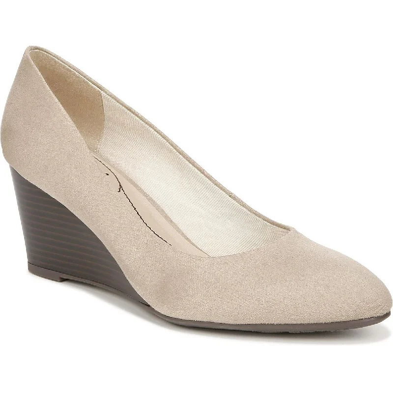 LifeStride Womens Round Toe Slip On Wedge Heels