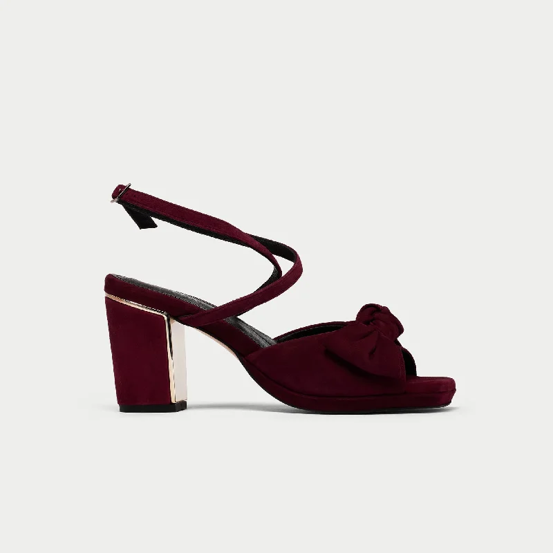 Lydia - Burgundy Suede