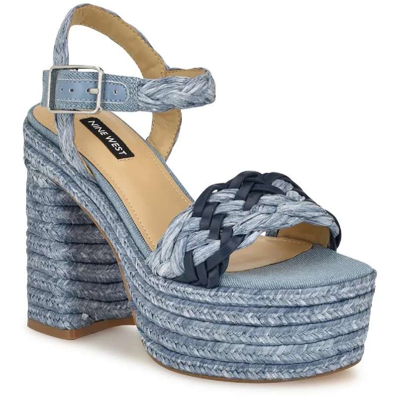 Modern Luxe Nine West Womens Jolane Platform Open Toe Espadrille Heels