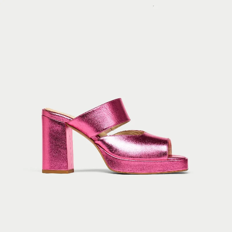 Paulette - Pink Metallic Leather