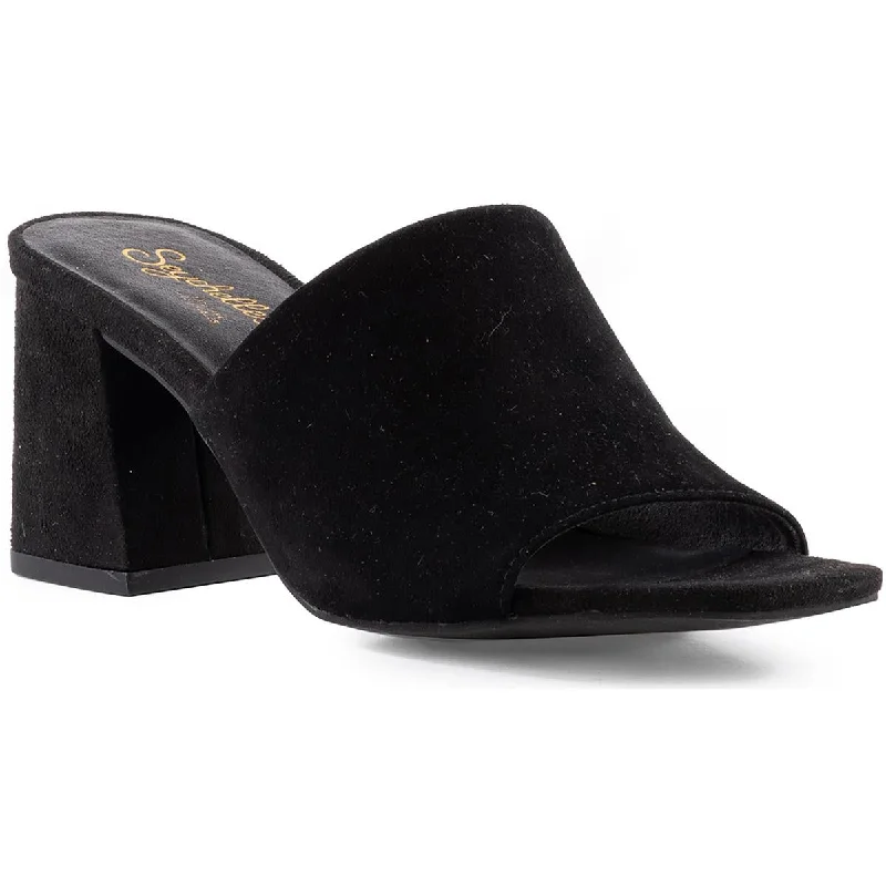 Seychelles Womens Optimum Suede Peep-Toe Mules