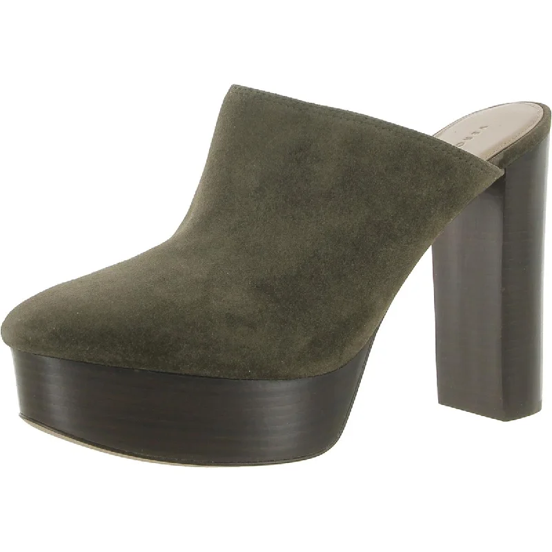 Veronica Beard Womens Maren Suede Mule Platform Heels