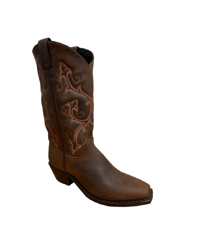 Abilene Boots Womens 11in Soft Square Toe Brown Cowhide Cowboy Boots