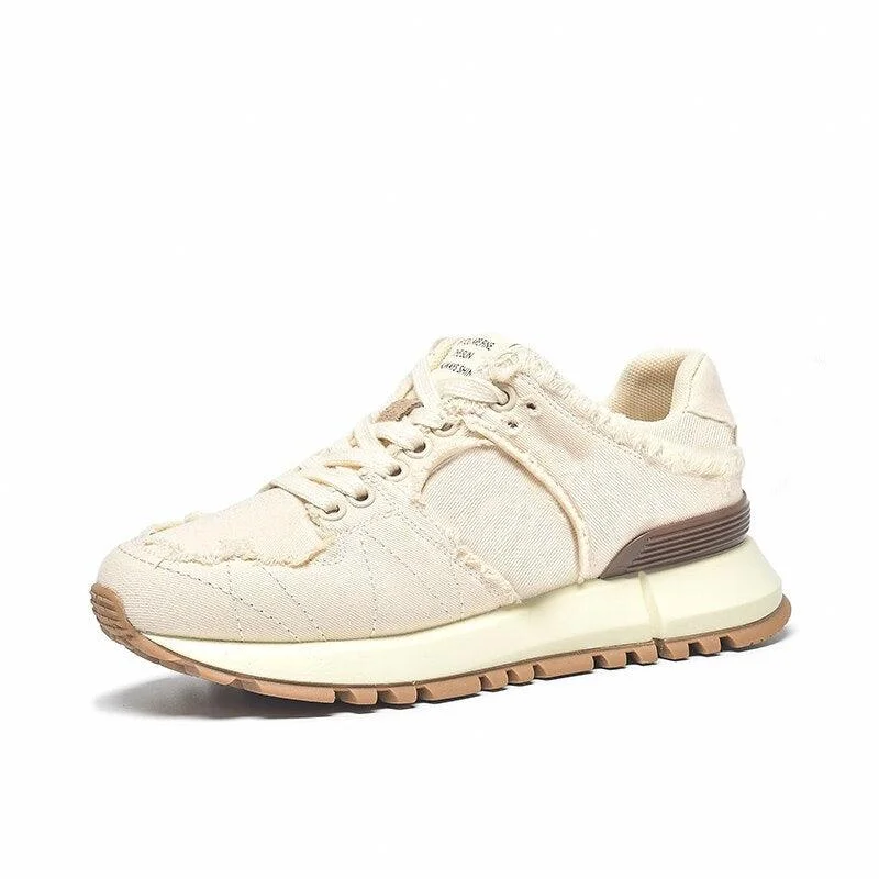 Lella - Casual Beige Fabric Sneakers