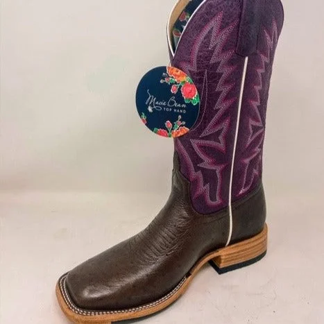 Macie Bean Women's Kango Tobacco Smooth Ostrich Western Boot