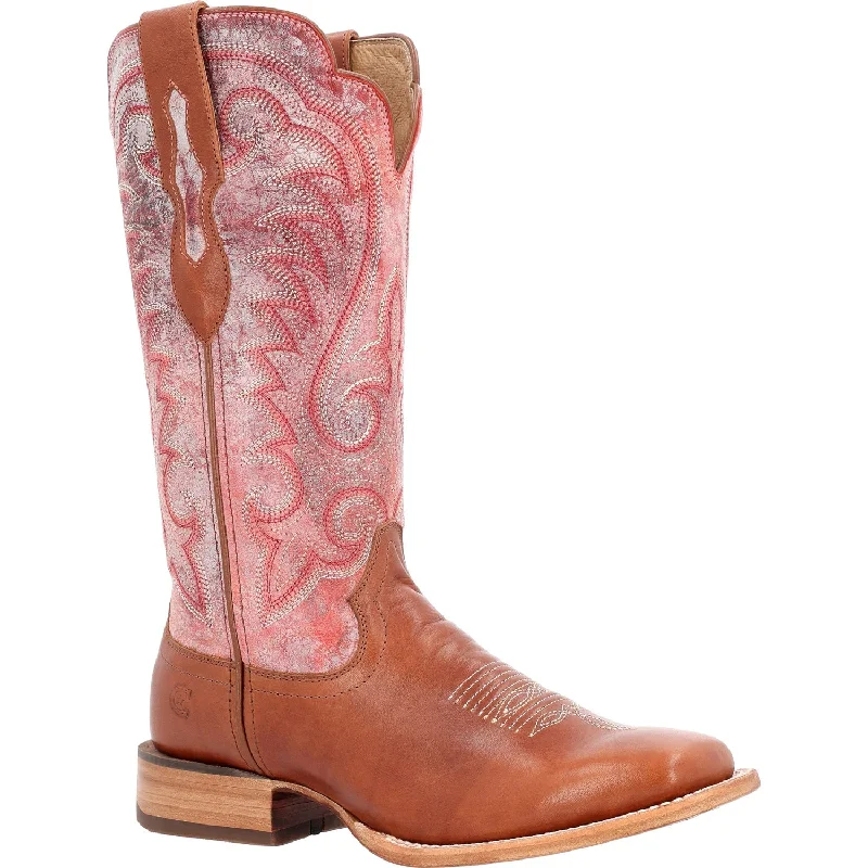 Durango Womens Arena Pro Western Tawny/English Rose Leather Cowboy Boots