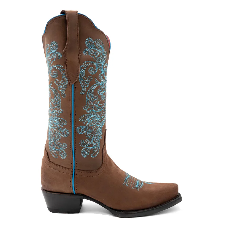 Ella Embroidery Snip Toe Cowboy Boots