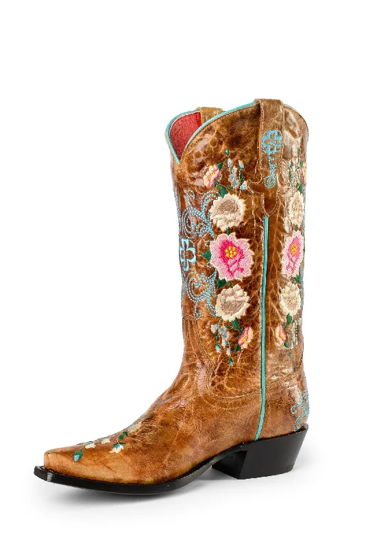 Macie Bean Womens Rose Garden Honey Bunch Leather Cowboy Boots 11 M