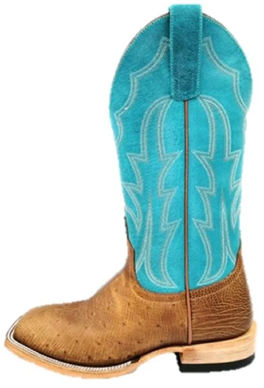 Miss Macie Bean Womens Turquoise/Tan Leather Fashion Boots