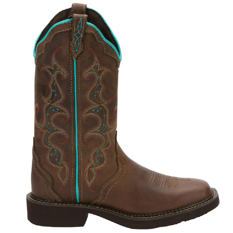 Raya Embroidered Square Toe Cowboy Boots