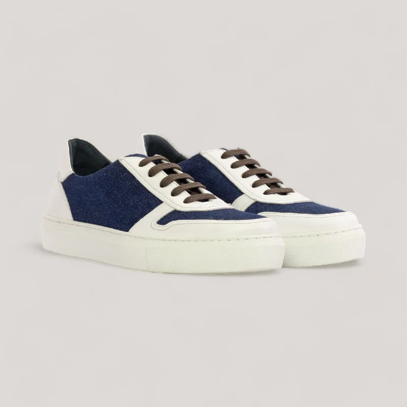 VERVE | Low Top Trainer -Blue Denim & White | Women's