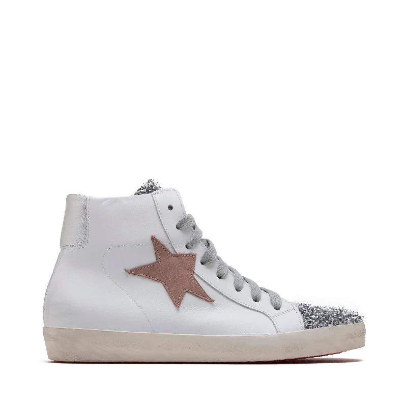 Leather White / Nude Star