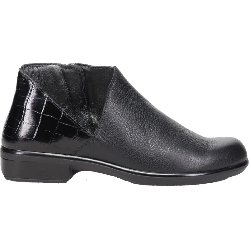 Women's Naot Bayamo Soft Black/Black Croc Leather