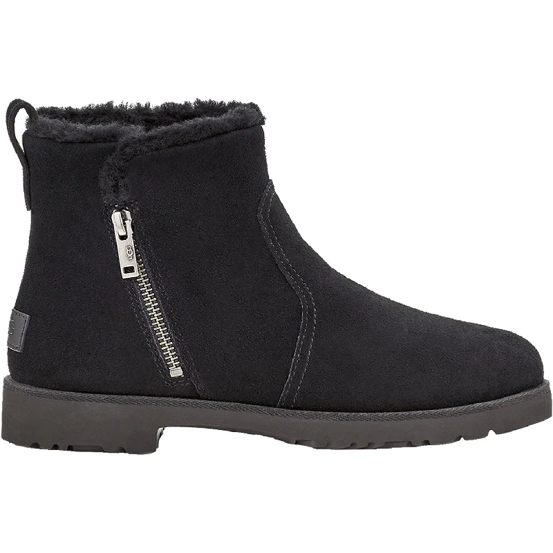 Women's UGG Romely Zip Black Sheepskin